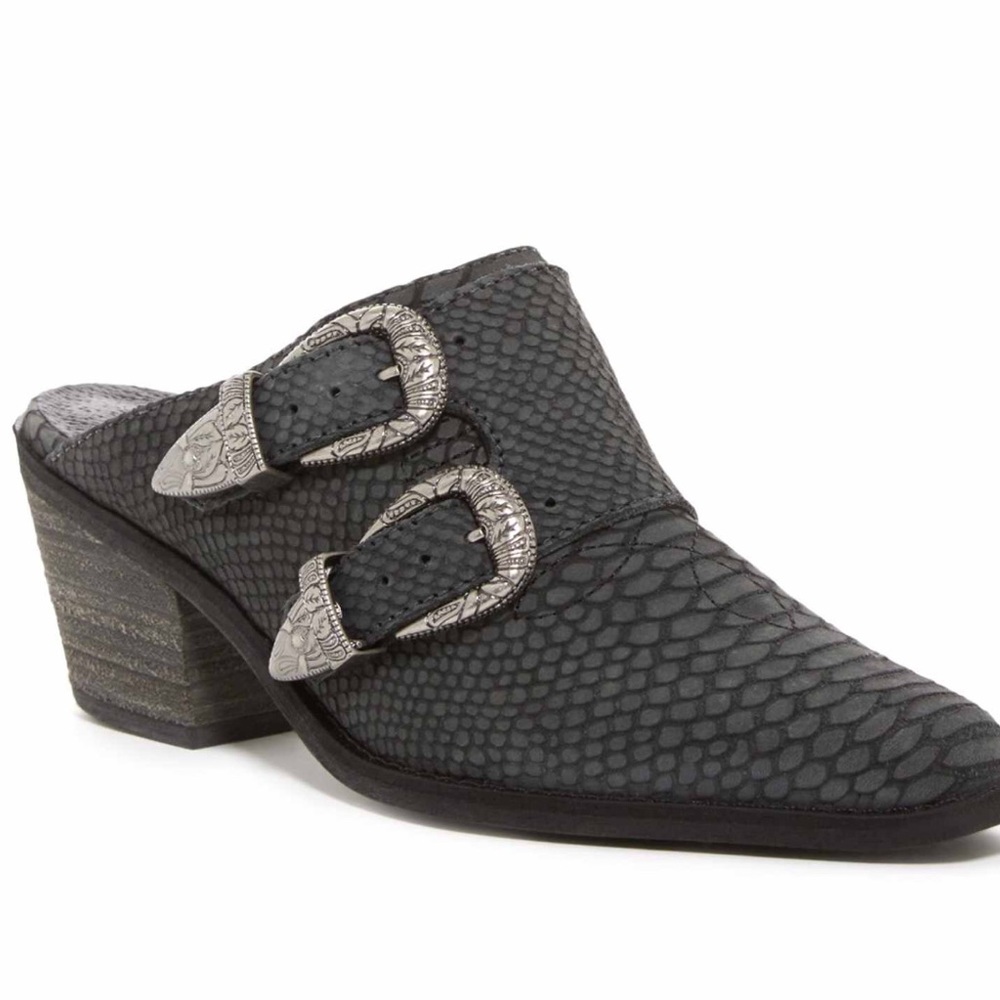 Matisse Block Croc Embossed Mule